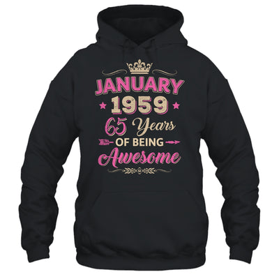 January 1959 65 Years Of Being Awesome Retro 65th Birthday Shirt & Tank Top | teecentury