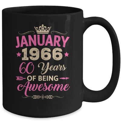 January 1966 60 Years Of Being Awesome Retro 60th Birthday Mug | teecentury