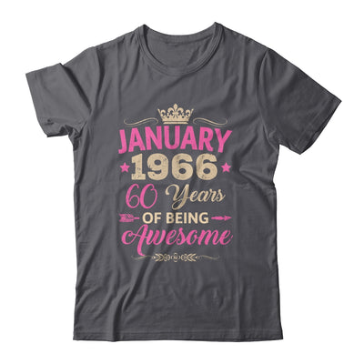 January 1966 60 Years Of Being Awesome Retro 60th Birthday Shirt & Tank Top | teecentury