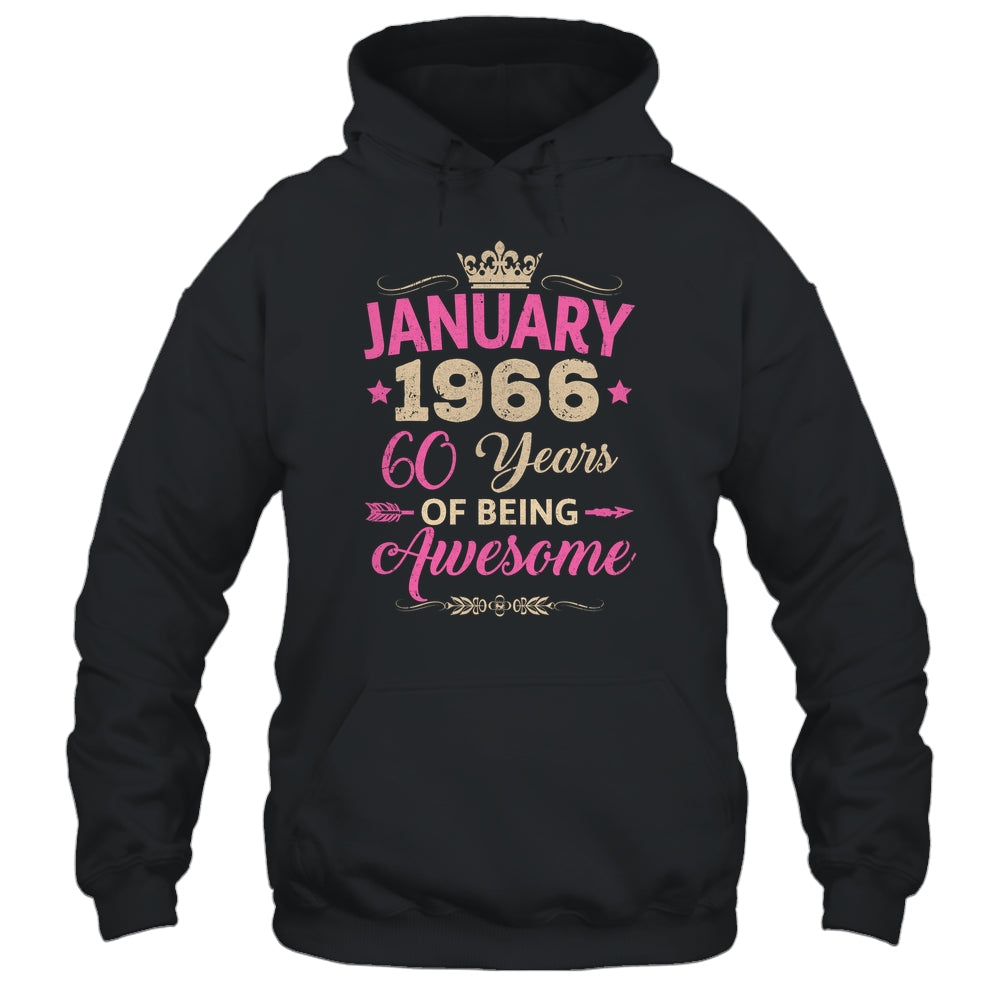 January 1966 60 Years Of Being Awesome Retro 60th Birthday Shirt & Tank Top | teecentury