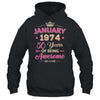 January 1974 50 Years Of Being Awesome Retro 50th Birthday Shirt & Tank Top | teecentury