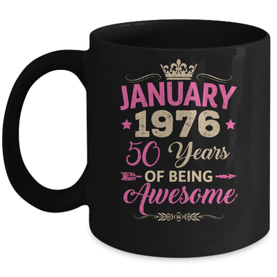 January 1976 50 Years Of Being Awesome Retro 50th Birthday Mug | teecentury
