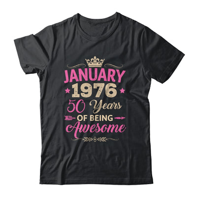 January 1976 50 Years Of Being Awesome Retro 50th Birthday Shirt & Tank Top | teecentury