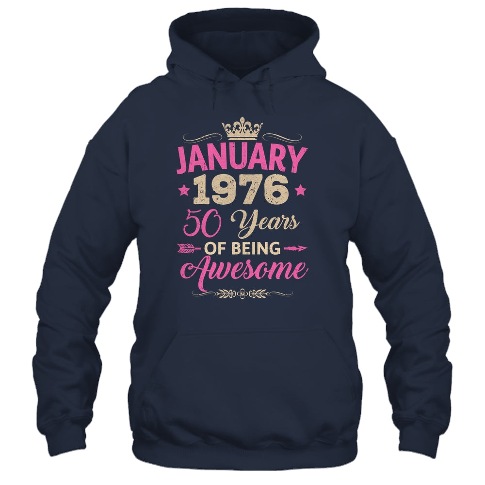 January 1976 50 Years Of Being Awesome Retro 50th Birthday Shirt & Tank Top | teecentury