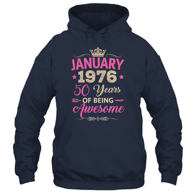 January 1976 50 Years Of Being Awesome Retro 50th Birthday Shirt & Tank Top | teecentury