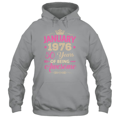 January 1976 50 Years Of Being Awesome Retro 50th Birthday Shirt & Tank Top | teecentury