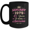 January 1979 45 Years Of Being Awesome Retro 45th Birthday Mug | teecentury