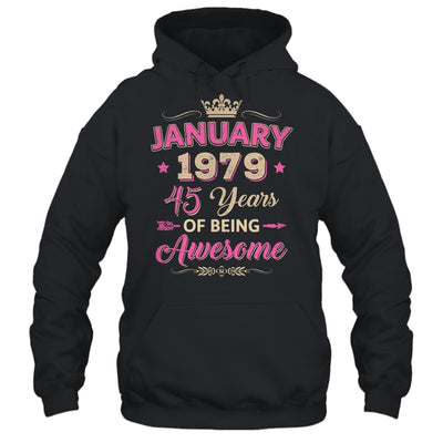 January 1979 45 Years Of Being Awesome Retro 45th Birthday Shirt & Tank Top | teecentury