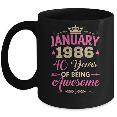 January 1986 40 Years Of Being Awesome Retro 40th Birthday Mug | teecentury