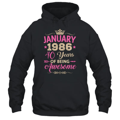 January 1986 40 Years Of Being Awesome Retro 40th Birthday Shirt & Tank Top | teecentury
