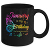 January Birthday For Women Girls Butterfly Tie Dye Theme Mug | teecentury
