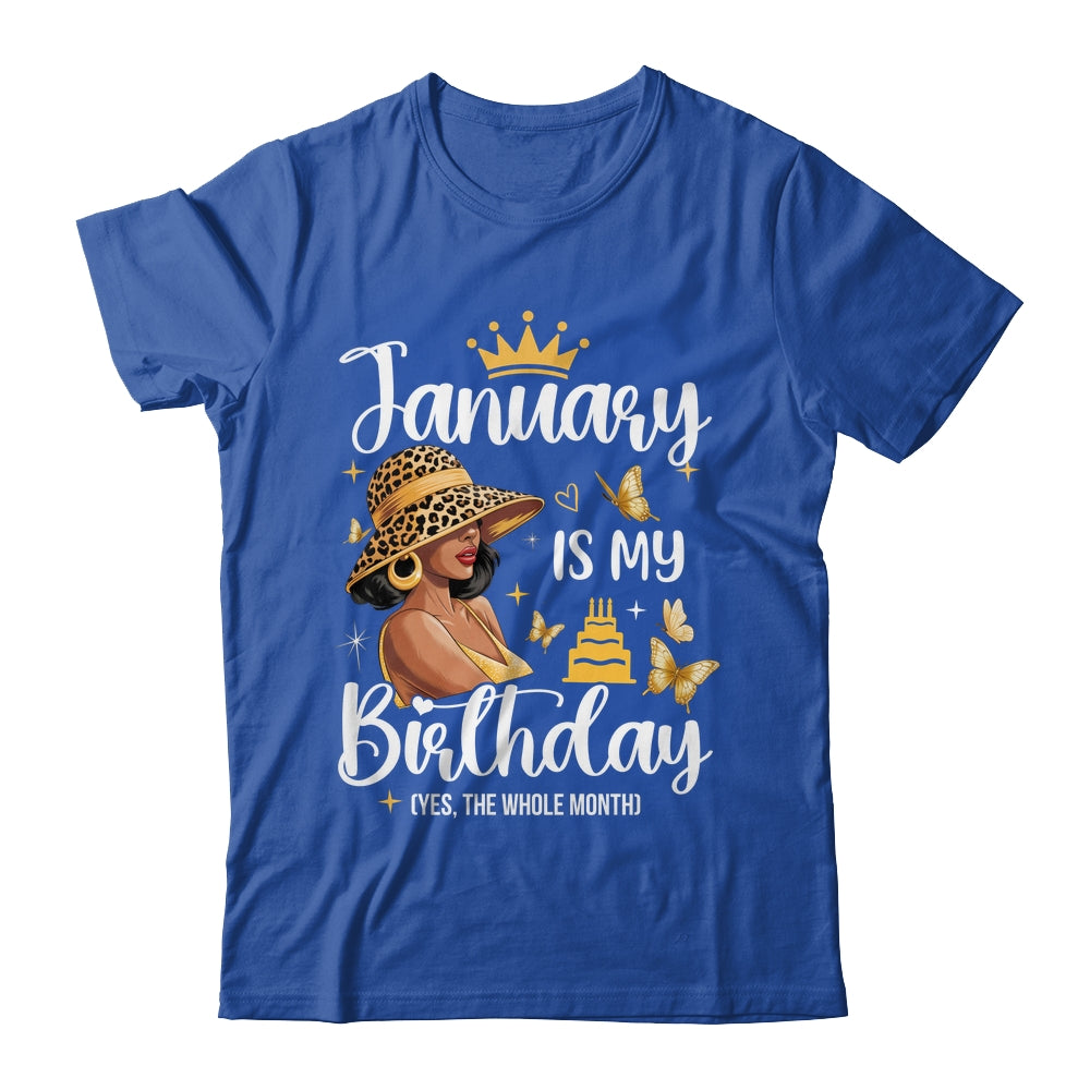 January Is My Birthday African American Woman Birthday Queen Shirt & Tank Top | teecentury