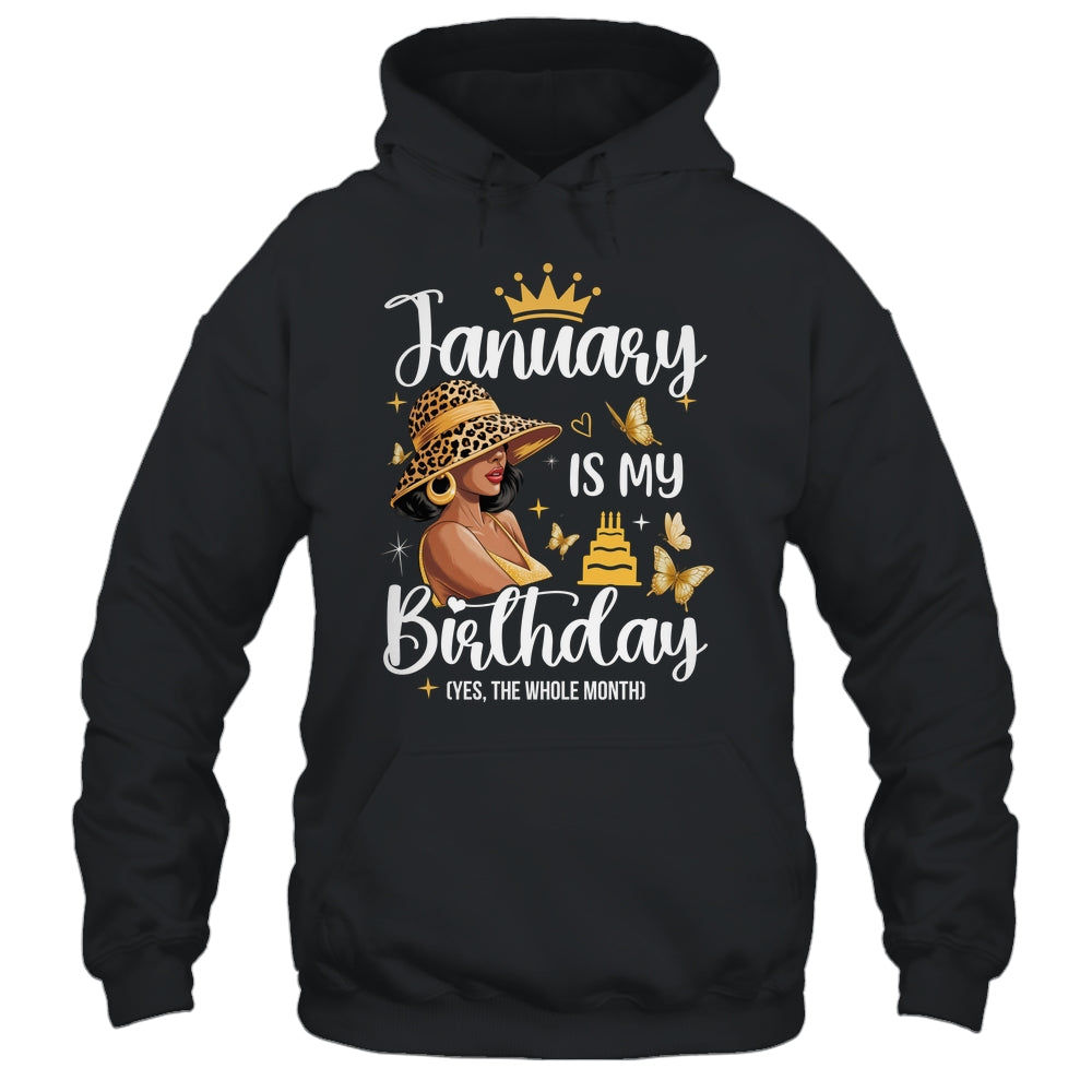 January Is My Birthday African American Woman Birthday Queen Shirt & Tank Top | teecentury