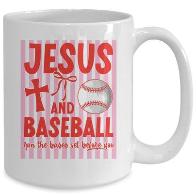 Jesus And Baseball Run The Bases Set Before You Christian Mug | teecentury