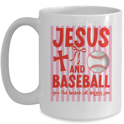 Jesus And Baseball Run The Bases Set Before You Christian Mug | teecentury