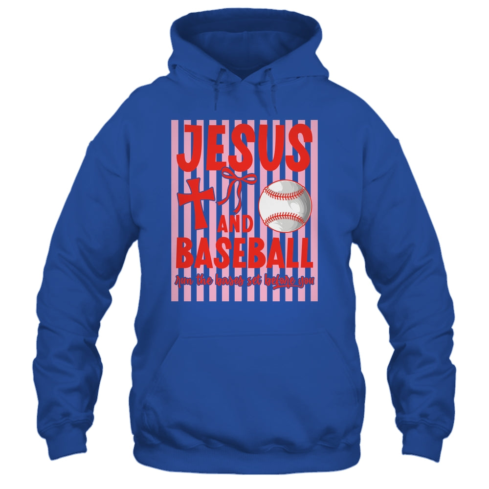 Jesus And Baseball Run The Bases Set Before You Christian Shirt & Tank Top | teecentury