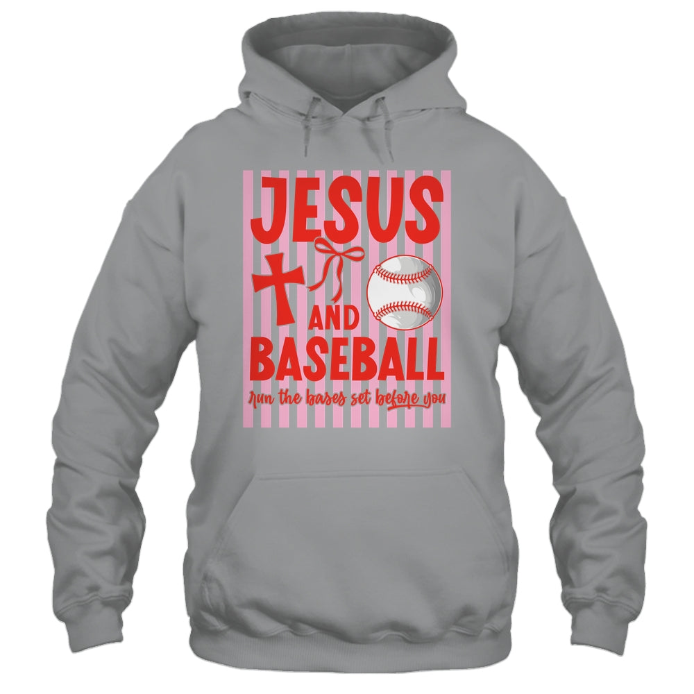 Jesus And Baseball Run The Bases Set Before You Christian Shirt & Tank Top | teecentury