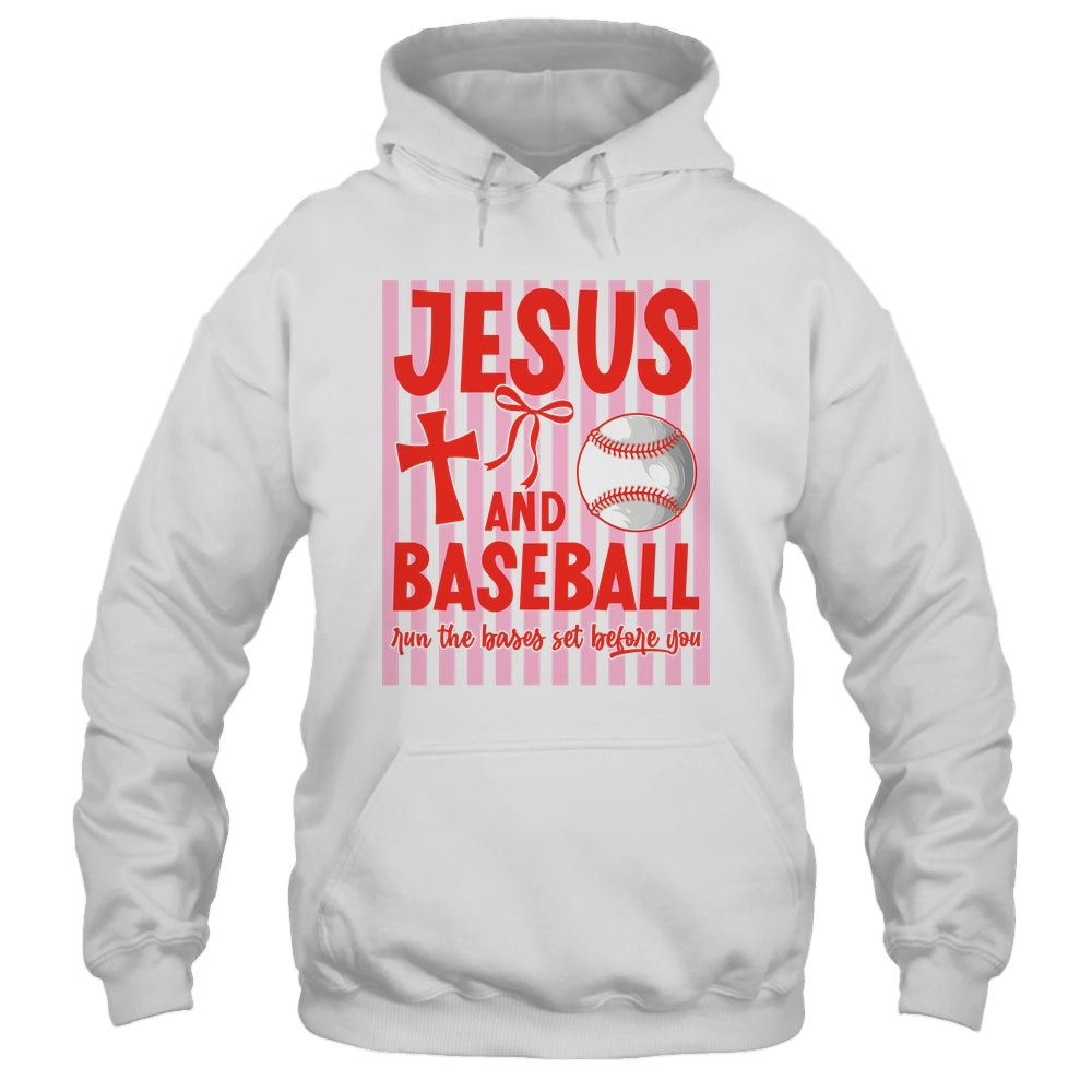 Jesus And Baseball Run The Bases Set Before You Christian Shirt & Tank Top | teecentury