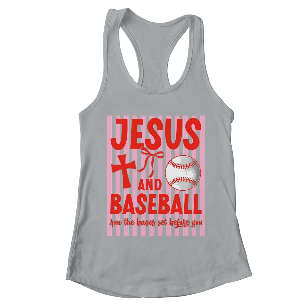 Jesus And Baseball Run The Bases Set Before You Christian Shirt & Tank Top | teecentury