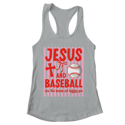 Jesus And Baseball Run The Bases Set Before You Christian Shirt & Tank Top | teecentury