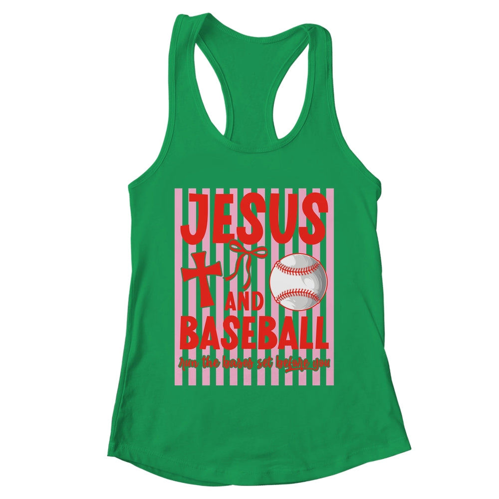 Jesus And Baseball Run The Bases Set Before You Christian Shirt & Tank Top | teecentury