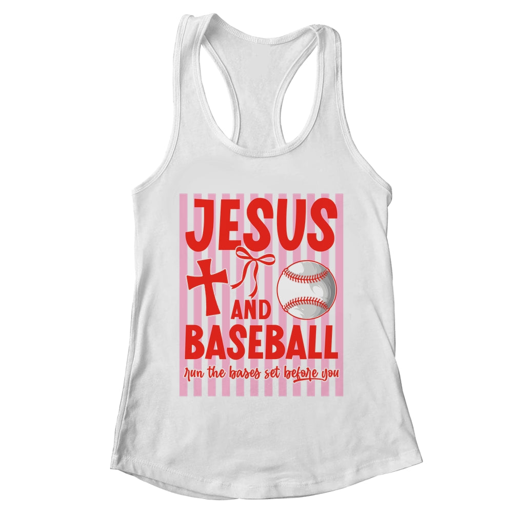 Jesus And Baseball Run The Bases Set Before You Christian Shirt & Tank Top | teecentury