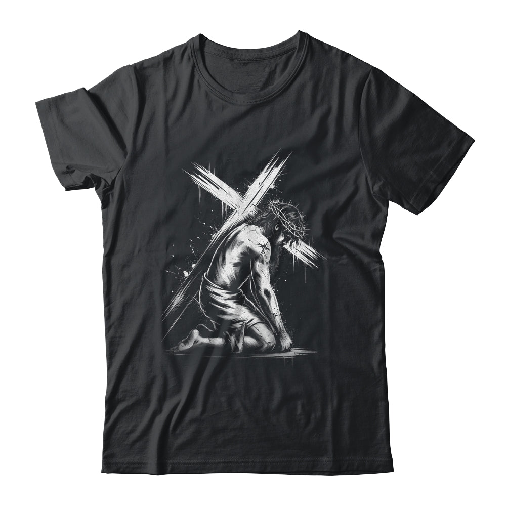 Jesus Carrying Cross Religious Vintage Christian Christ Shirt & Hoodie | teecentury