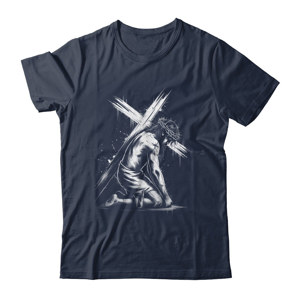 Jesus Carrying Cross Religious Vintage Christian Christ Shirt & Hoodie | teecentury