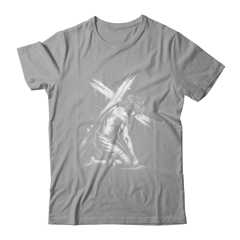 Jesus Carrying Cross Religious Vintage Christian Christ Shirt & Hoodie | teecentury