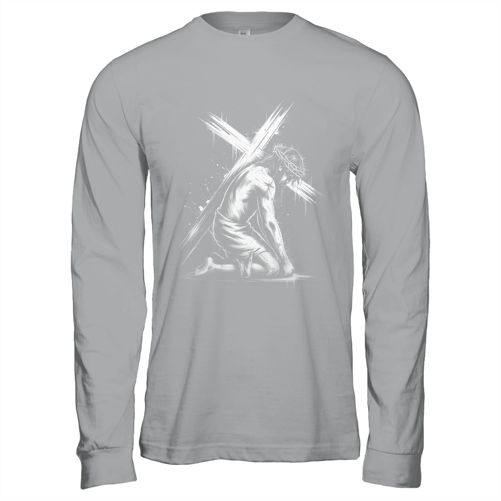 Jesus Carrying Cross Religious Vintage Christian Christ Shirt & Hoodie | teecentury