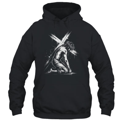 Jesus Carrying Cross Religious Vintage Christian Christ Shirt & Hoodie | teecentury
