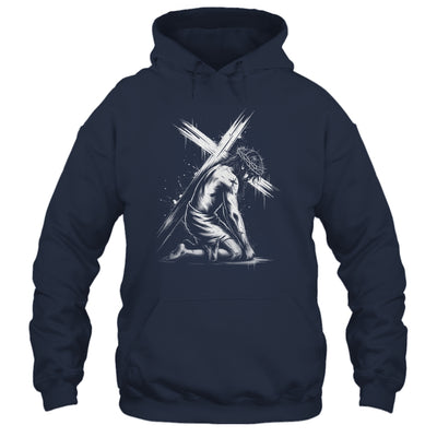Jesus Carrying Cross Religious Vintage Christian Christ Shirt & Hoodie | teecentury
