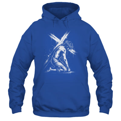 Jesus Carrying Cross Religious Vintage Christian Christ Shirt & Hoodie | teecentury