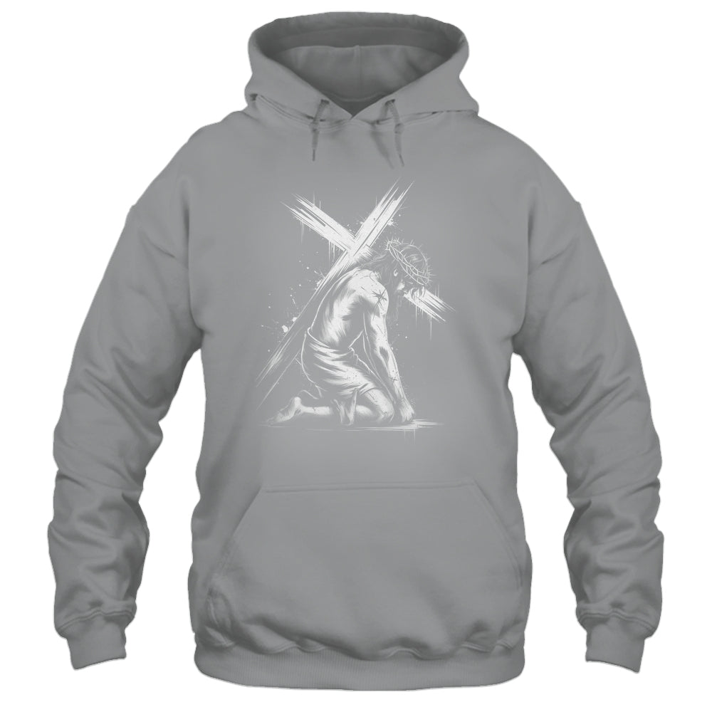 Jesus Carrying Cross Religious Vintage Christian Christ Shirt & Hoodie | teecentury