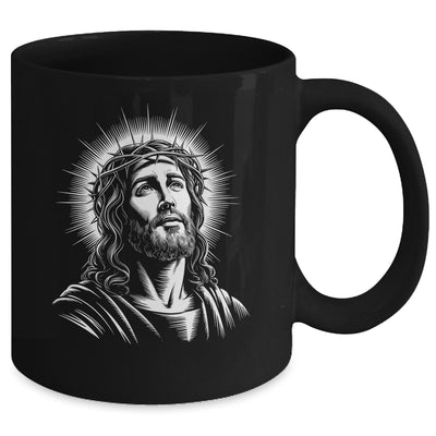 Jesus Christ Face With Crown Of Thorn God Bible Christian Mug | teecentury