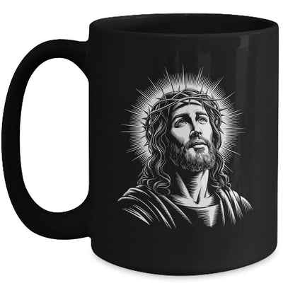 Jesus Christ Face With Crown Of Thorn God Bible Christian Mug | teecentury