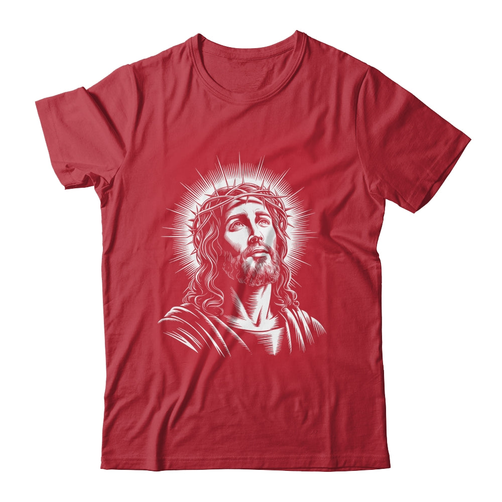 Jesus Christ Face With Crown Of Thorn God Bible Christian Shirt & Hoodie | teecentury