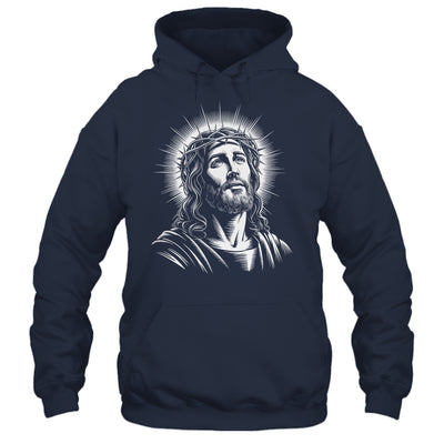 Jesus Christ Face With Crown Of Thorn God Bible Christian Shirt & Hoodie | teecentury