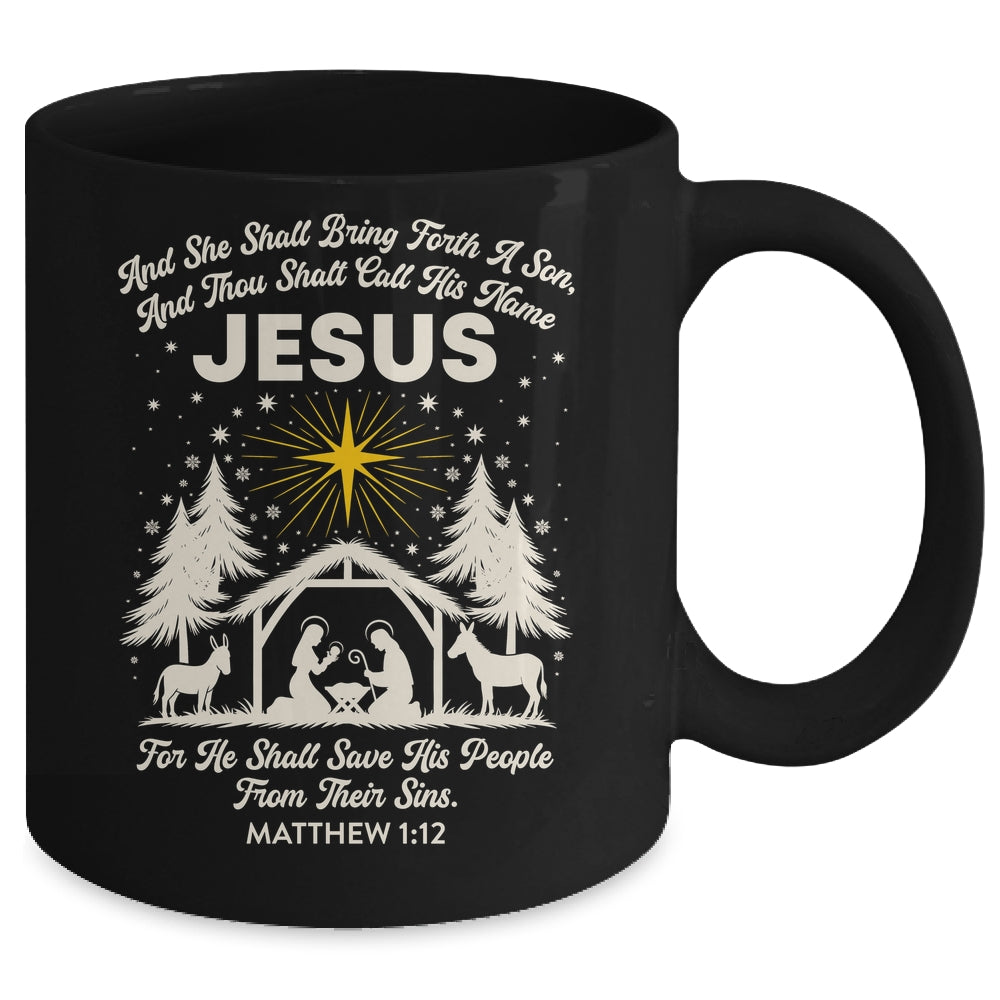 Jesus Christian Nativity Christmas Tree Xmas Family Holiday Mug | teecentury