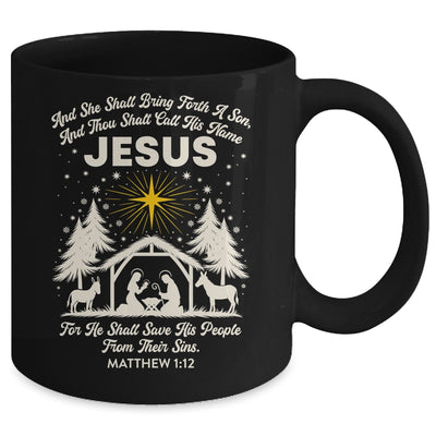 Jesus Christian Nativity Christmas Tree Xmas Family Holiday Mug | teecentury