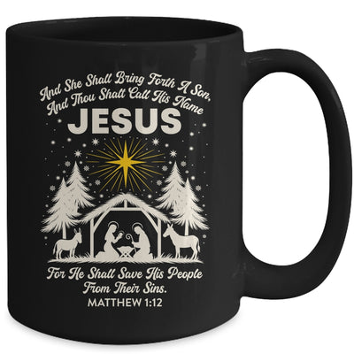 Jesus Christian Nativity Christmas Tree Xmas Family Holiday Mug | teecentury