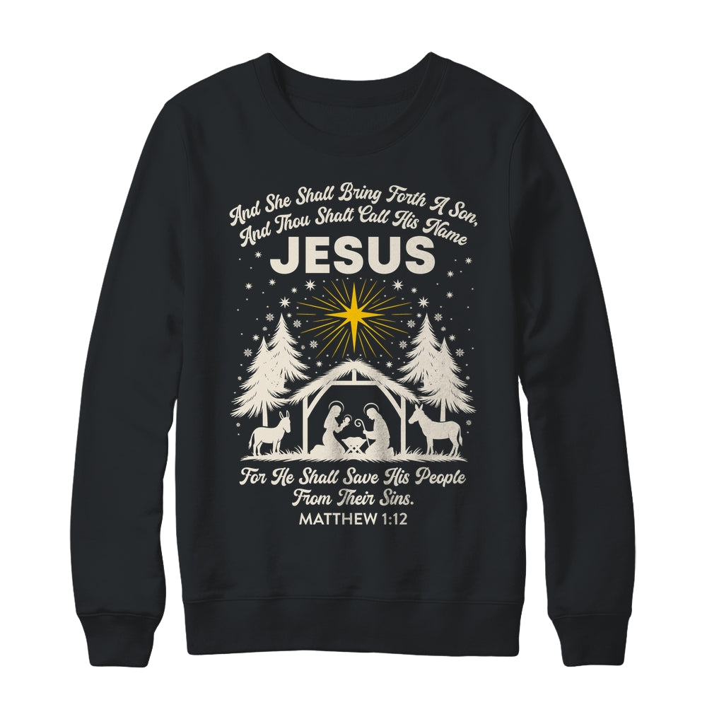 Jesus Christian Nativity Christmas Tree Xmas Family Holiday Shirt & Sweatshirt | teecentury