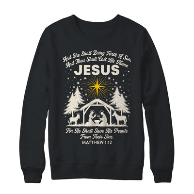 Jesus Christian Nativity Christmas Tree Xmas Family Holiday Shirt & Sweatshirt | teecentury
