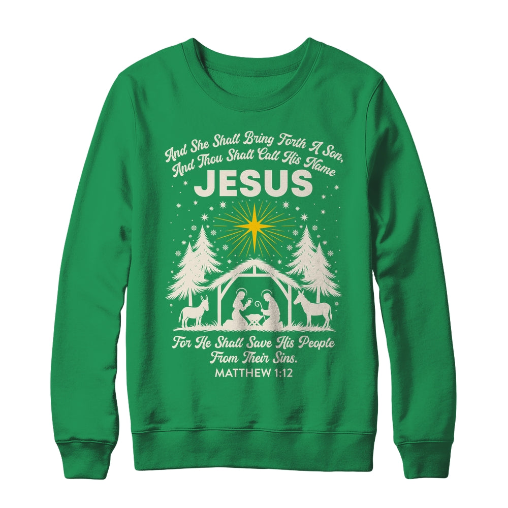 Jesus Christian Nativity Christmas Tree Xmas Family Holiday Shirt & Sweatshirt | teecentury
