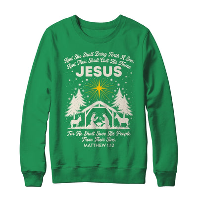 Jesus Christian Nativity Christmas Tree Xmas Family Holiday Shirt & Sweatshirt | teecentury