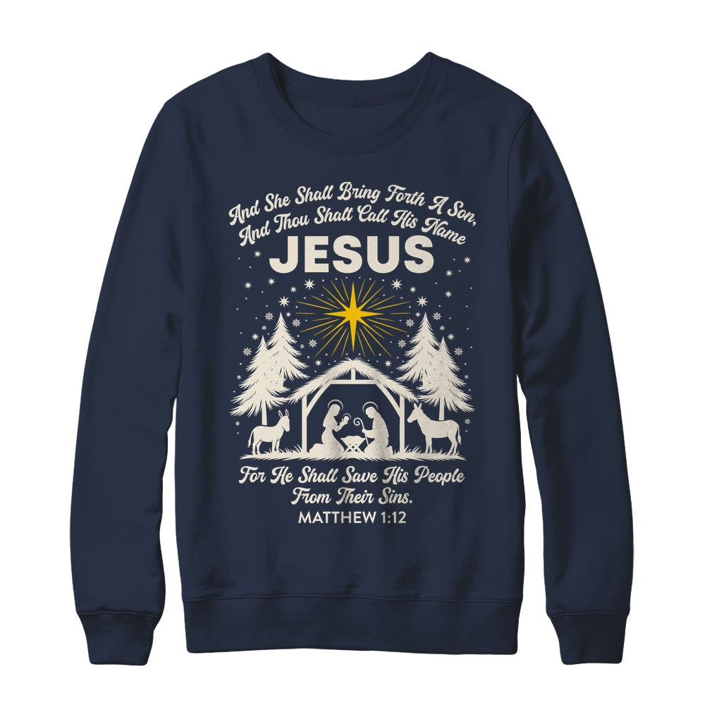Jesus Christian Nativity Christmas Tree Xmas Family Holiday Shirt & Sweatshirt | teecentury