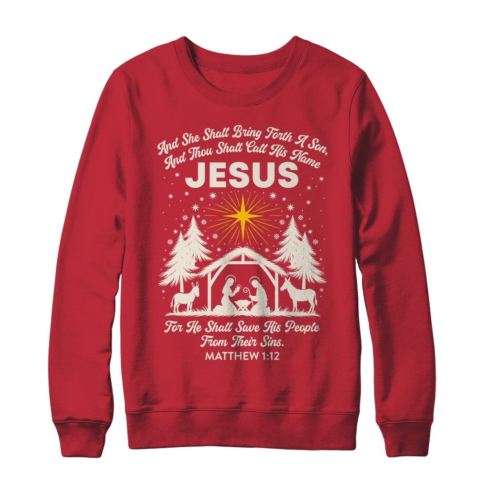 Jesus Christian Nativity Christmas Tree Xmas Family Holiday Shirt & Sweatshirt | teecentury