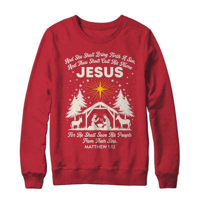 Jesus Christian Nativity Christmas Tree Xmas Family Holiday Shirt & Sweatshirt | teecentury