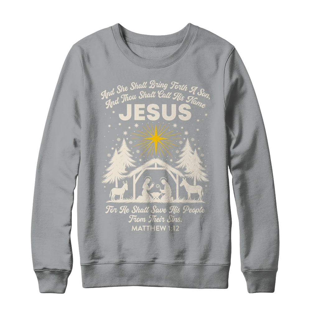 Jesus Christian Nativity Christmas Tree Xmas Family Holiday Shirt & Sweatshirt | teecentury