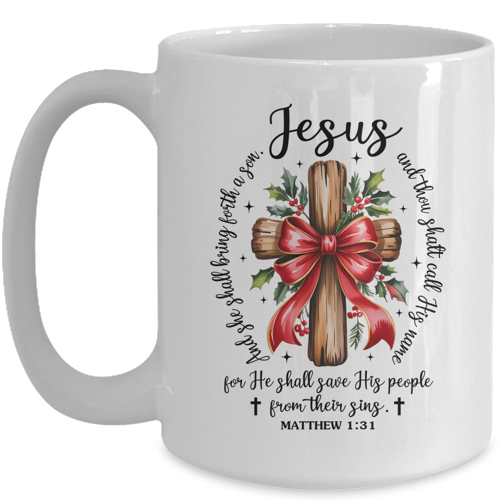 Jesus Christmas She Shall Bring Forth A Son Christian Xmas Mug | teecentury